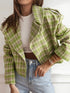 'Eilith' Cropped Plaid Jacket - Celes Fashion